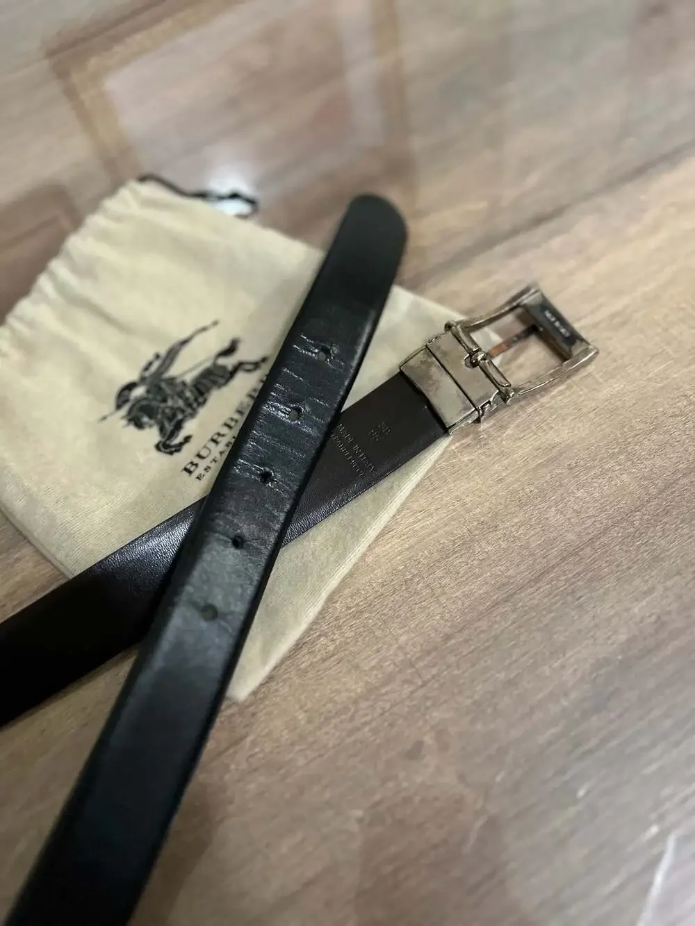 Vintage Burberry Men's Reversible Leather Belt Size 38/95